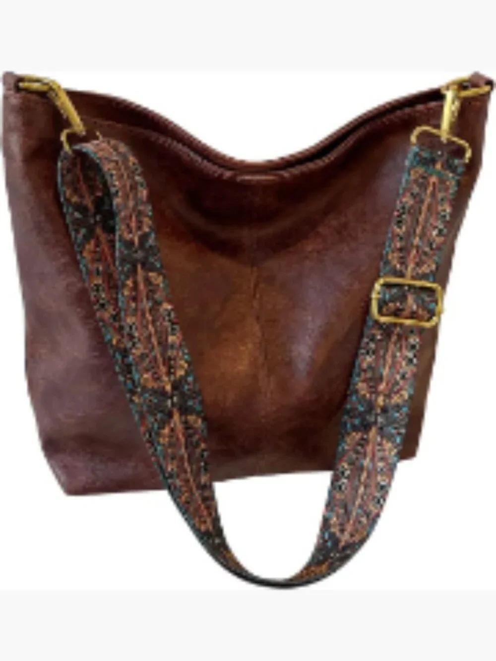 Boho Hobo Crossbody Bag Vegan Leather Shoulder Purse Adjustable Strap